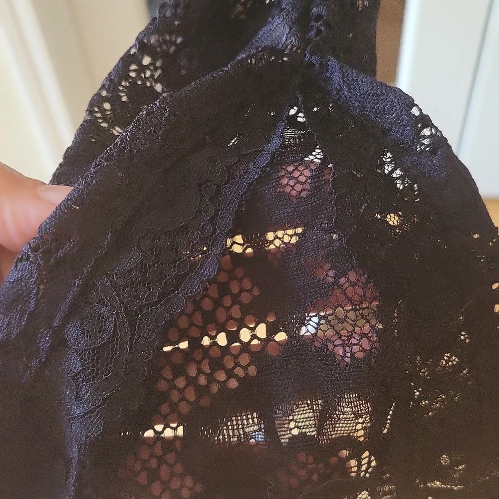 New Free People Elegant Black Lace Bodysuit - Picture 6 of 7